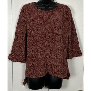 Architect Womens NWOT Chenille Maroon Hi-Lo Sweater Size M